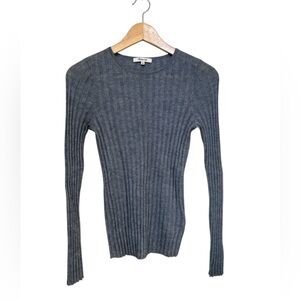 Madewell Alpaca Blend Ribbed Lightweight Pullover Sweater Blue Gray